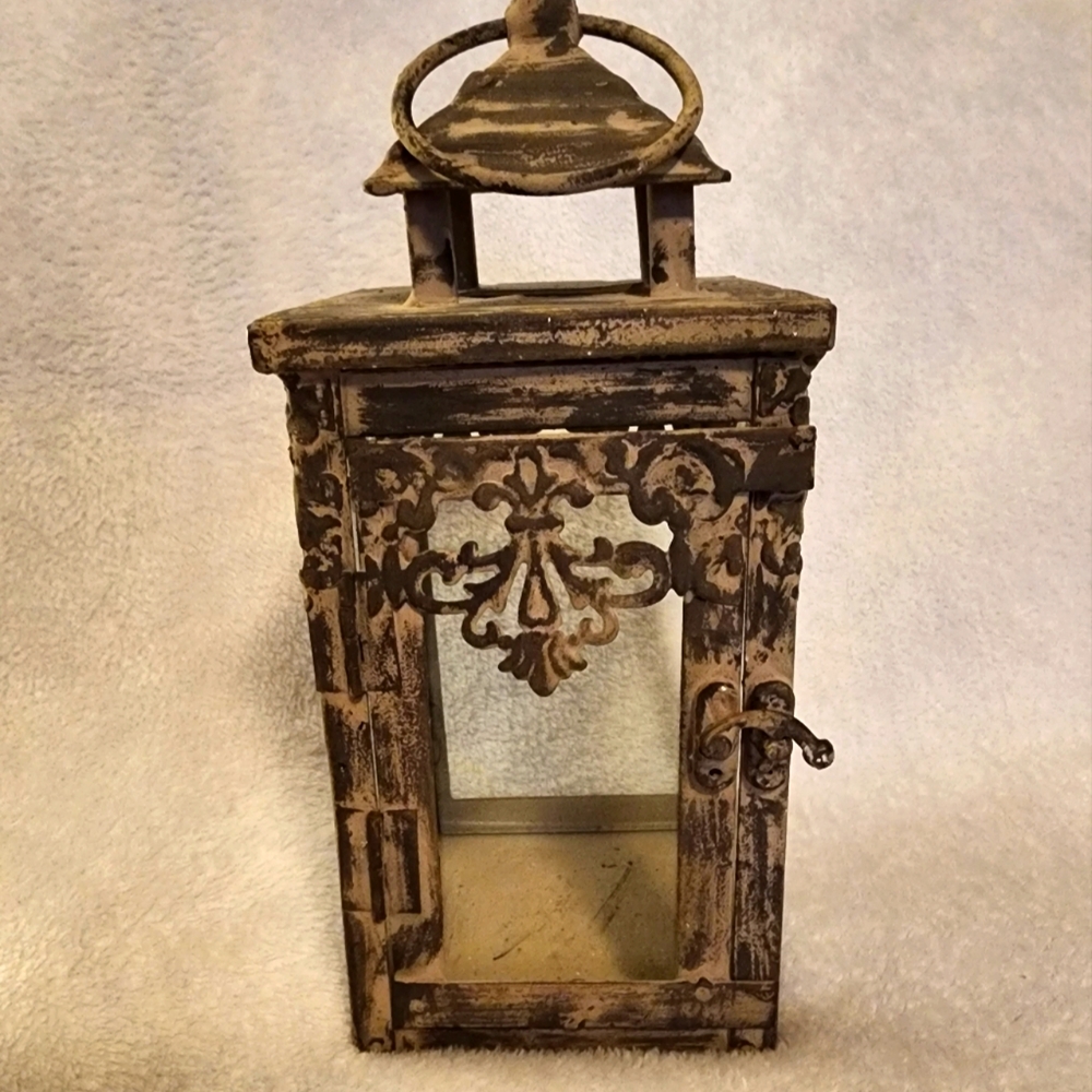 Beautiful metal and glass lantern
